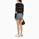 Kenzo Black Crew Neck Sweater With Inlay