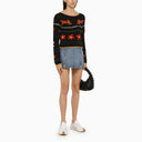 Kenzo Black Crew Neck Sweater With Inlay