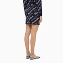 Mini gonna di cotone blu e lana Kenzo Midnight