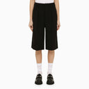 Ami Paris Black Wool Blend Bermuda Shorts
