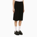 Ami Paris Black Wool Blend Bermuda Shorts