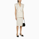 Gonna MIDI Federica Tosi Silver Cotton Blend