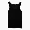 Ami Paris Black Cotton Tank Top With Buttons