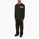 032c Black Cotton Crew Neck Sweatshirt - Balardi