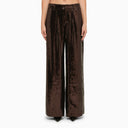 Retrofête Brown Sequin Wide Trousers