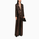 Retrofête Brown Sequin Wide Trousers
