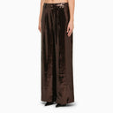 Retrofête Brown Sequin Wide Trousers