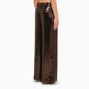 Retrofête Brown Sequin Wide Trousers