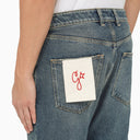 Jeans ritagliati blu slim