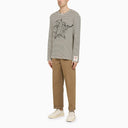 Golden Goose Deluxe Brand Ivory And Blue Striped T Shirt - Balardi