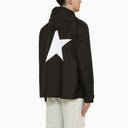 Chaqueta de nylon negra liviana de Golden Goose con logotipo