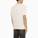 Camiseta de algodón blanco de ganso dorado con estampado del logotipo