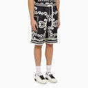 Dolce&Gabbana Silk Bermuda With Navy Print