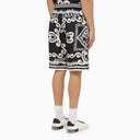 Dolce&Gabbana Silk Bermuda With Navy Print