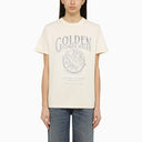 Golden Goose White Crew Neck T Shirt With Logo