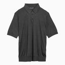 Dolce&Gabbana Grey Silk Short Sleeved Polo Shirt