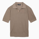 Dolce&Gabbana Beige Cotton Ribbed Polo Shirt
