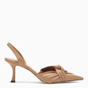 Jimmy Choo Hedera 70 Slingback In Biscuit Coloured Leather