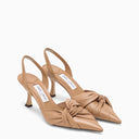 Jimmy Choo Hedera 70 Slingback In Biscuit Coloured Leather