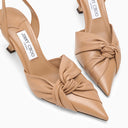 Jimmy Choo Hedera 70 Slingback In Biscuit Coloured Leather