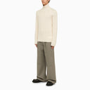 Ami Paris Ivory Ribbed Turtleneck