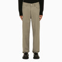 Pantalón regular de lana color topo Ami Paris