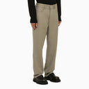 Pantalón regular de lana color topo Ami Paris