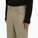 Pantalón regular de lana color topo Ami Paris