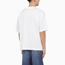 Marni White Oversize T Shirt With Logo Embroidery