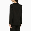 Loulou Studio Black Double Breasted Giacca in cotone e lino