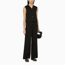 Loulou Studio Black Cotton And Linen Trousers