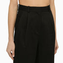 Loulou Studio Black Cotton And Linen Trousers
