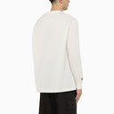 Adidas Y 3 White Crew Neck Long Sleeves T Shirt With Logo