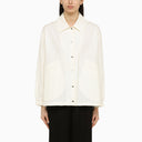 Jil Sander White Shirt Jacket With Logo