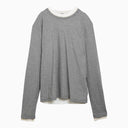 Jil Sander Grey Multilayer Long Sleeved T Shirt