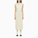 Calvin Klein Midi Ivory Chemisier Dress - Balardi