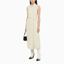 Calvin Klein Midi Ivory Chemisier Dress - Balardi