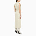 Calvin Klein Midi Ivory Chemisier Dress - Balardi