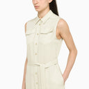 Calvin Klein Midi Ivory Chemisier Dress - Balardi