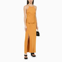 Calvin Klein Vintage Gold Satin Midi Skirt - Balardi