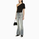 Calvin Klein Black One Shoulder T Shirt In Cotton