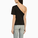 Calvin Klein Black One Shoulder T Shirt In Cotton