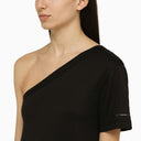 Calvin Klein Black One Shoulder T Shirt In Cotton