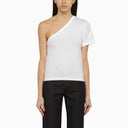 Calvin Klein White One Shoulder T Shirt In Cotton