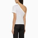 Calvin Klein White One Shoulder T Shirt In Cotton