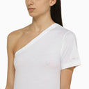 Calvin Klein White One Shoulder T Shirt In Cotton