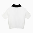 Cardigan di cotone bianco Patou con bottoni d'oro