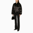 Loulou Studio Lafu Black Velvet Padded Bomber Jacket