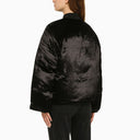 Loulou Studio Lafu Black Velvet Padded Bomber Jacket
