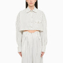 The Mannei White Striped Cropped Shirt - Balardi